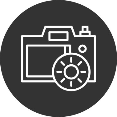 fotoğraf makinesi parlaklığı, basit illüstrasyon 