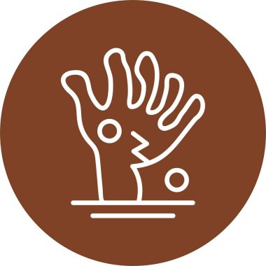 Korkmuş El kaldırma simgesi. Basit web resmi logo olarak kullanılabilir 