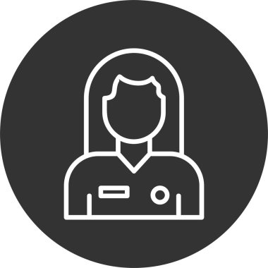 kadın öğrenci avatar simgesi beyaz üzerine izole 