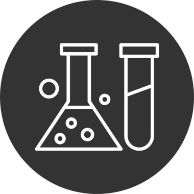 Düz stil kimya laboratuarı simgesi