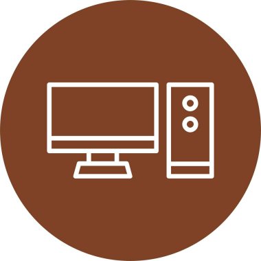 Bir bilgisayar simgesinin soyut vektör çizimi