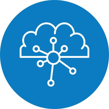 Bulutlu zihin haritası simgesinin vektör çizimi