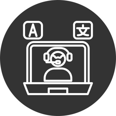 Çevrimiçi Dil Öğretmeni, mikroplu kulaklık takan adam.  