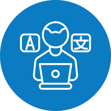 Serbest çevirmen düz simge, vektör illüstrasyonu