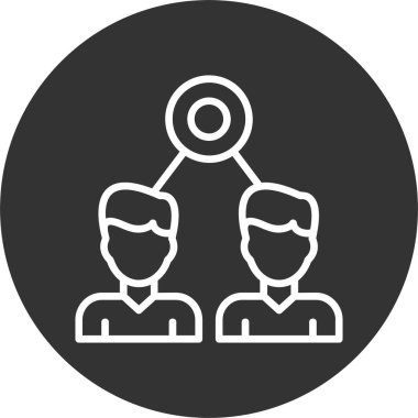 Benzer izleyiciler. İki erkek avatarla bağlantı kuruldu. Basit web simgesi illüstrasyonu 