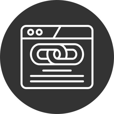 Hiper bağlantı. Web sayfası basit web simgesi illüstrasyonu 