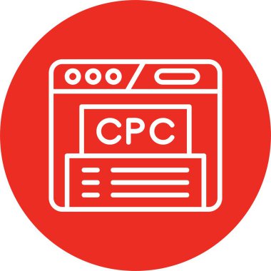 CPC ile web sayfası. Basit web simgesi illüstrasyonu 