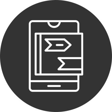 Okları ve telefonu olan modern kanonik simgenin vektör çizimi