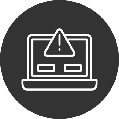 hata bildirimli dizüstü bilgisayar, basit simge resimlemesi   