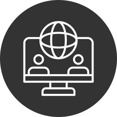 Modern Çevrimiçi Topluluk simgesinin vektör illüstrasyonu