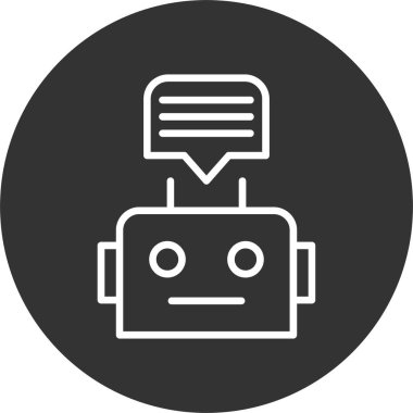 Uygulama için sohbet robotu simgesi. Basit resimleme