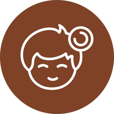 Erkek avatarın karikatür çizimi. yüz ve Bekleyen durum göstergesi