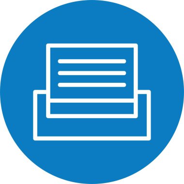 Belge yazdırılıyor. Web simgesi basit illüstrasyon