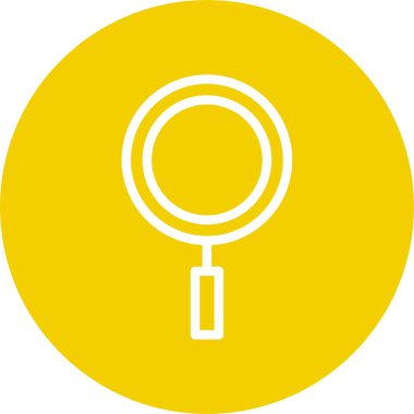 Büyüteç ve arama simgesinin basit doğrusal resmi