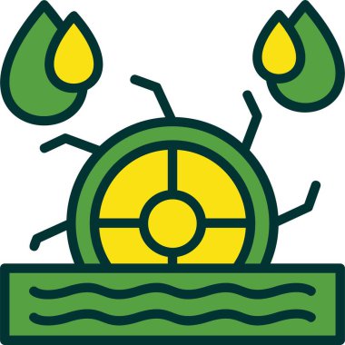 Water Mill basit web simgesi illüstrasyonu 