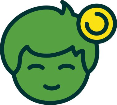 Erkek avatarın karikatür çizimi. yüz ve Bekleyen durum göstergesi