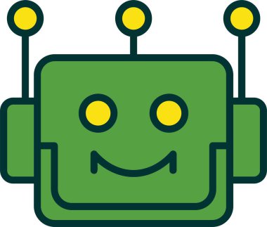 Robot kafası. Web sayfası için sohbet botu simgesi 