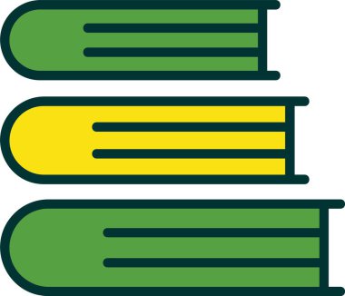 Okul kitapları yığını, basit web simgesi resimleme 