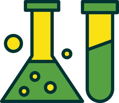 Düz stil kimya laboratuarı simgesi