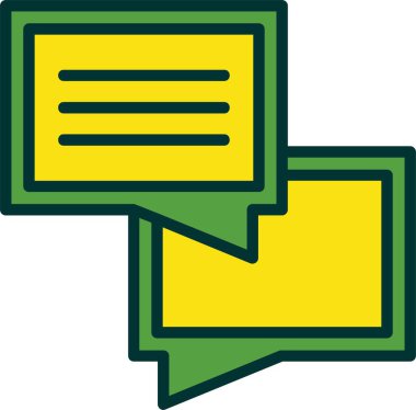 Kopyalama alanı şablonu. Beyaz arkaplanda konuşma sohbet simgesi