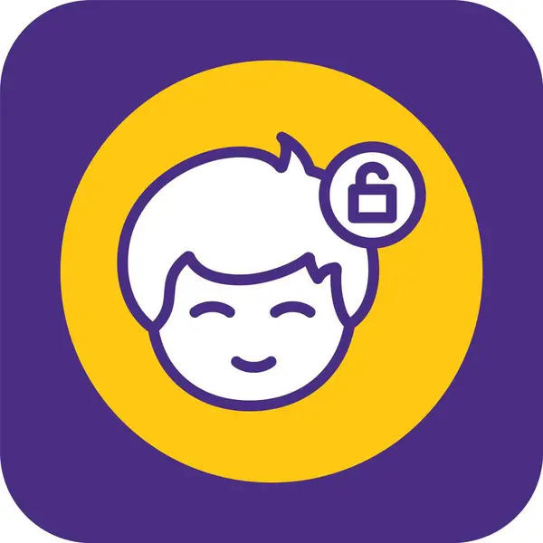 man avatar simgesi illüstrasyonu ve kilidi aç simgesi