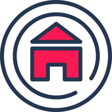 Ev düğmesi. Web simgesi illüstrasyonu  