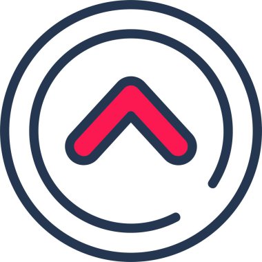 Basit bir web illüstrasyonu. Üst Oka Geri Arkalı simge