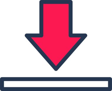 Basit bir web illüstrasyonu. İndirme oku olan simge