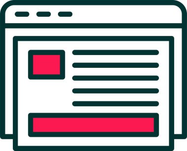 Bloglama için web sayfası illüstrasyonu, basit simge 