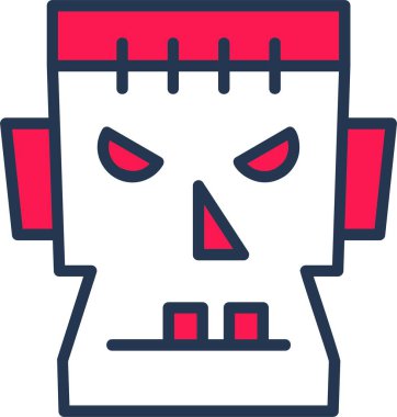Frankenstein maskesi. Basit web simgesi illüstrasyonu