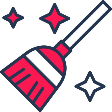 Uçan Süpürge simgesi, basit web illüstrasyonu