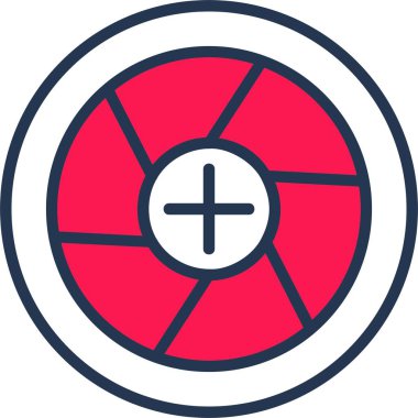 Diyafram simgesi, vektör illüstrasyonu basit tasarım