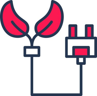 Eko Güç Soketinin basit vektör illüstrasyonu