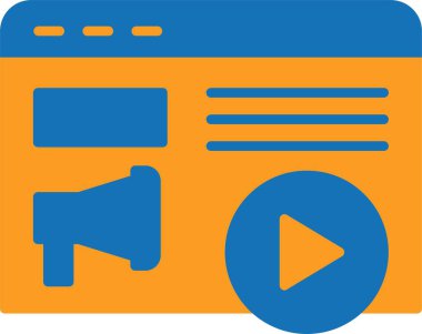 İçerik Pazarlama. Web simgesi basit illüstrasyon