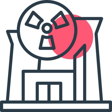 İnternet sayfası simgesi. Nükleer Santral basit bir illüstrasyon 