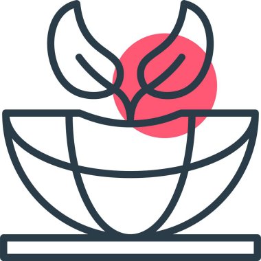 çömlek ikonuna bitki koy. Sürdürülebilirlik basit resimleme 