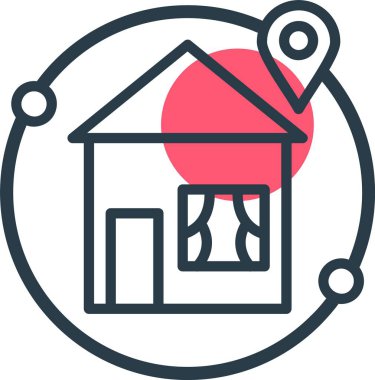 konum, ev simgesi vektör illüstrasyonu