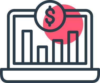 Trafiği ödedim. grafik grafiği ve dolar işareti olan dizüstü bilgisayar 