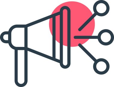 İçerik Pazarlamacısı basit bir web illüstrasyonu. hoparlör simgesi 