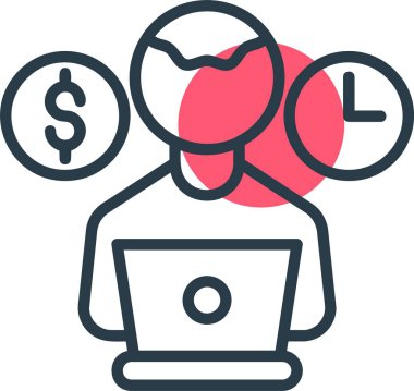 Serbest yönetim, işletme yönetimi düz vektör simgesi