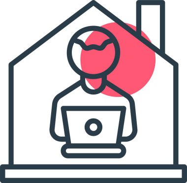 House Oturan Web simgesi vektör illüstrasyonu