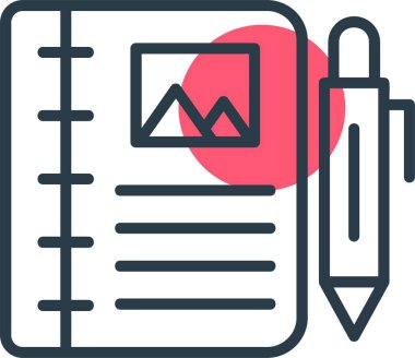 Not defteri ve kalem simgesinin vektör çizimi