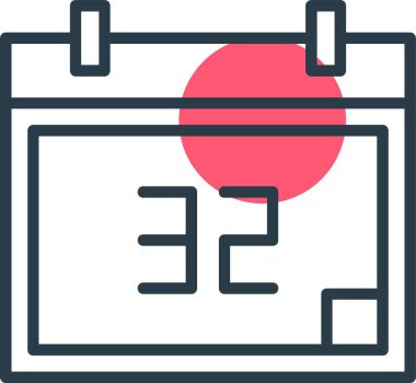 Takvim simgesinin temel doğrusal resmi