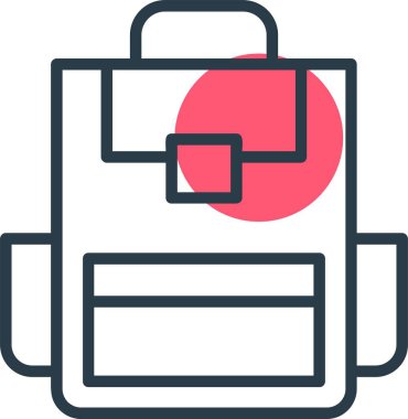 Sırt çantalı seyahat. Web simgesi basit illüstrasyon