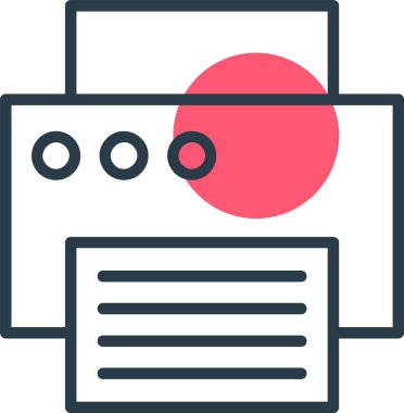 Faks makinesi. Basit web simgesi illüstrasyonu 