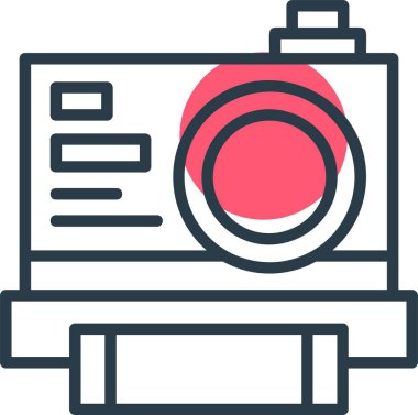 Anlık Kameranın basit vektör illüstrasyonu