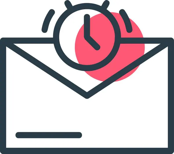 Alarm saati illüstrasyonlu zarf simgesi