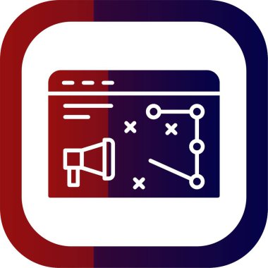 Dijital Strateji simgesi, vektör basit illüstrasyon