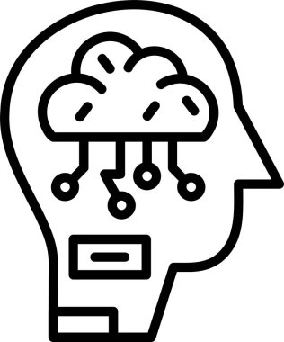 Yapay Bilinç ağ ikonu vektör illüstrasyonu