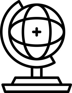 Globe Stand web simgesi vektör illüstrasyonu